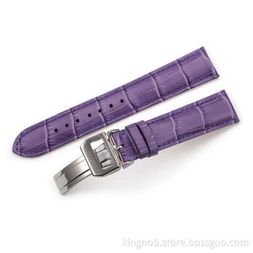 Light Purple leather watchband 20mm